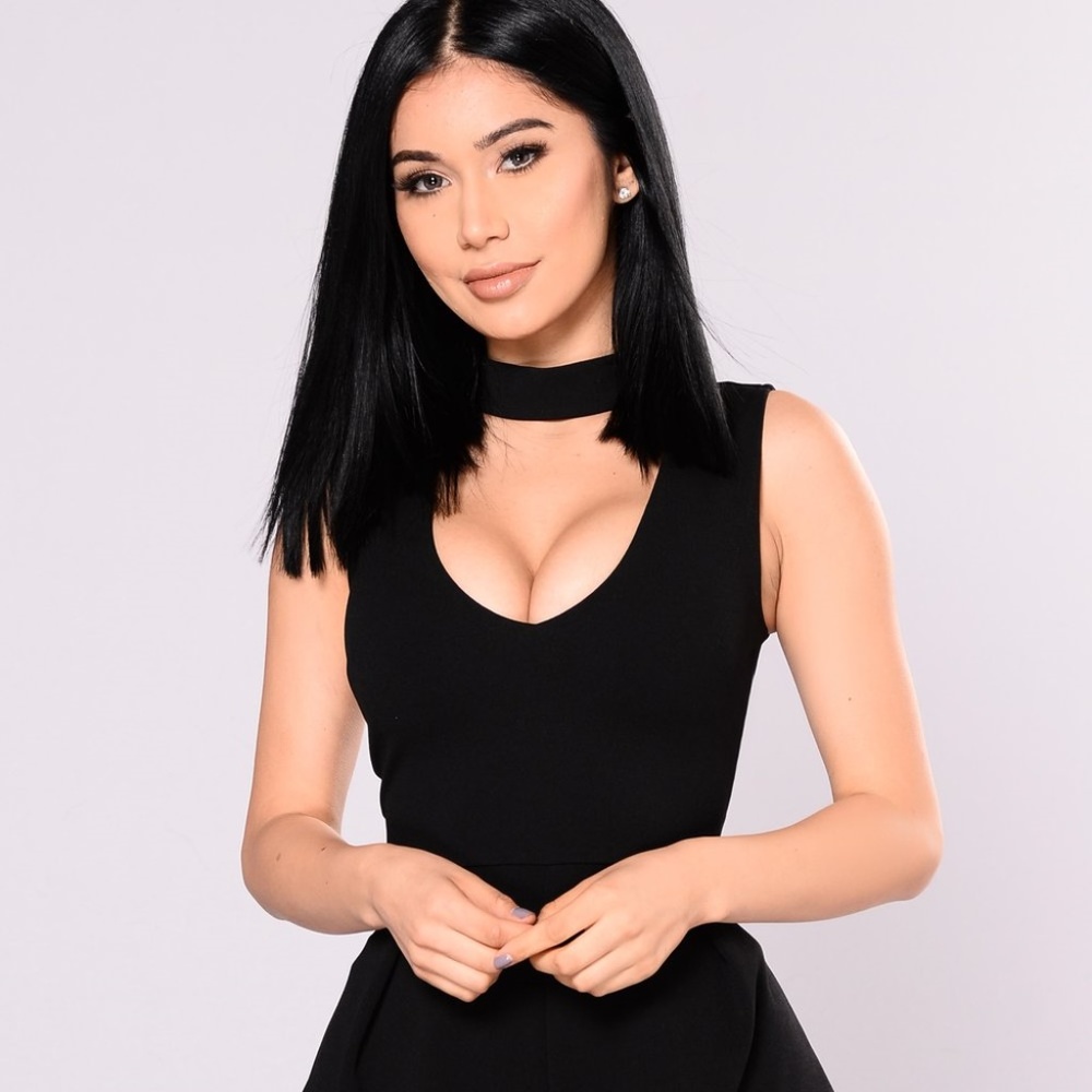 Black romper choker romper